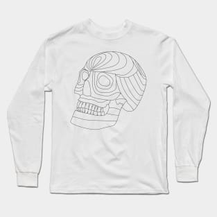 just a skull in maya mandaka mask ecopop Long Sleeve T-Shirt